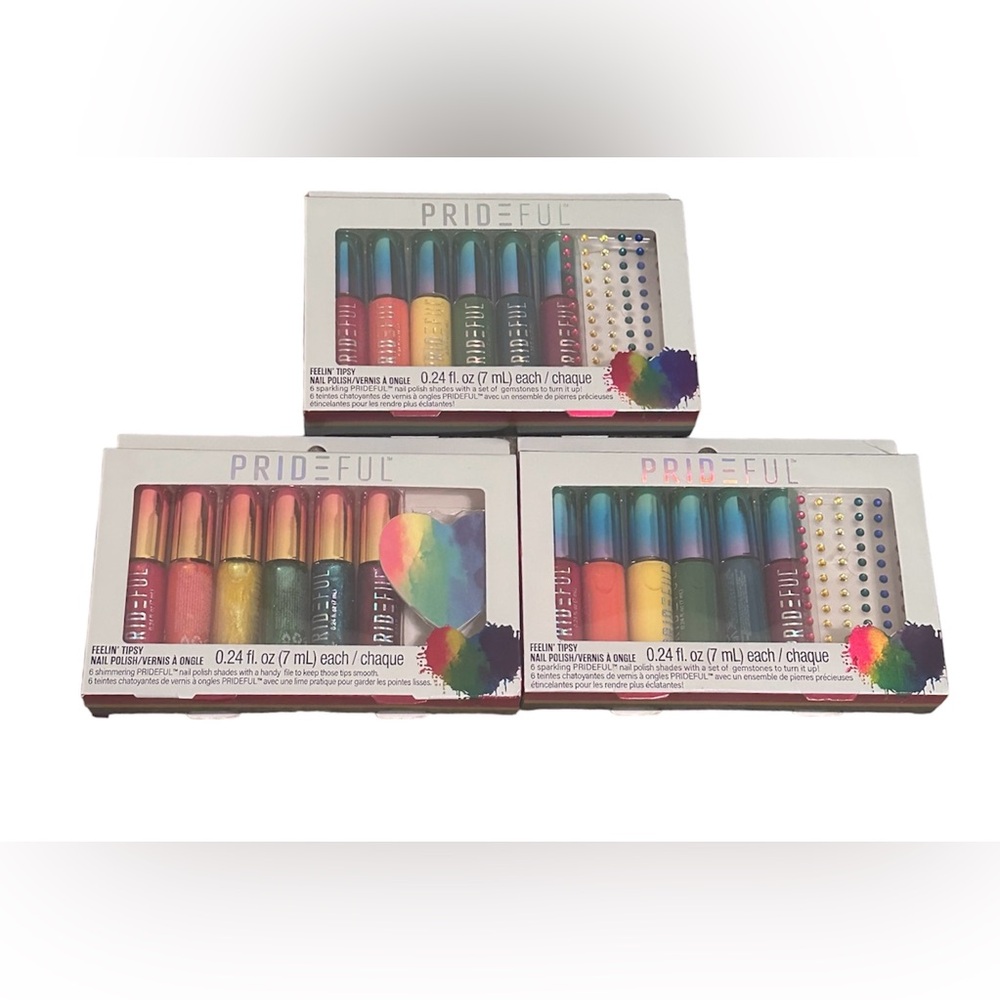 Prideful High-Shine Nail Polish Collection, 6 Shimmering Nail Polishes X3 NEW